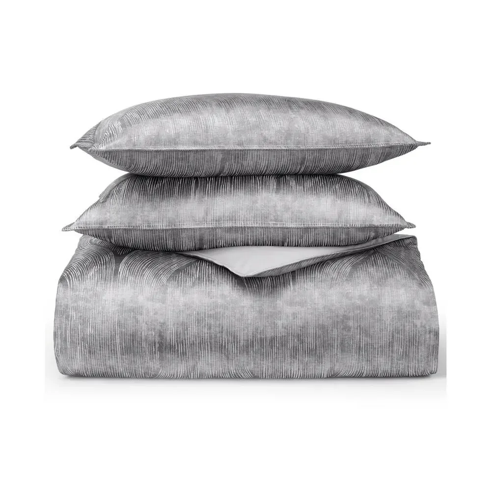 Hotel Collection Linear Ogee Full/Queen Comforter Set Gray 3pc Luxury Bedding